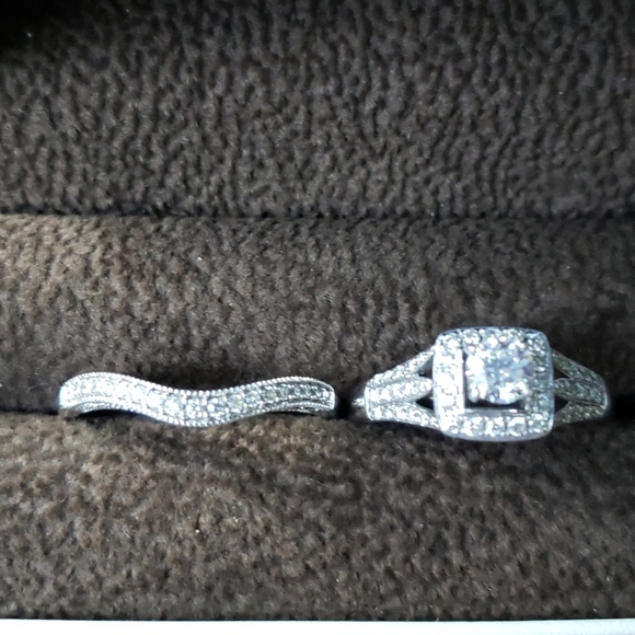 14 Kt diamond engagement ring & 14 Kt diamond anni - Picture 2 of 9